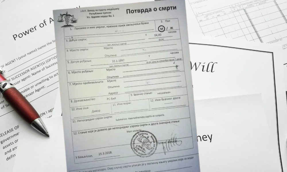 Prijava smrti je zvanična evidencija preminule osobe u matičnoj službi
